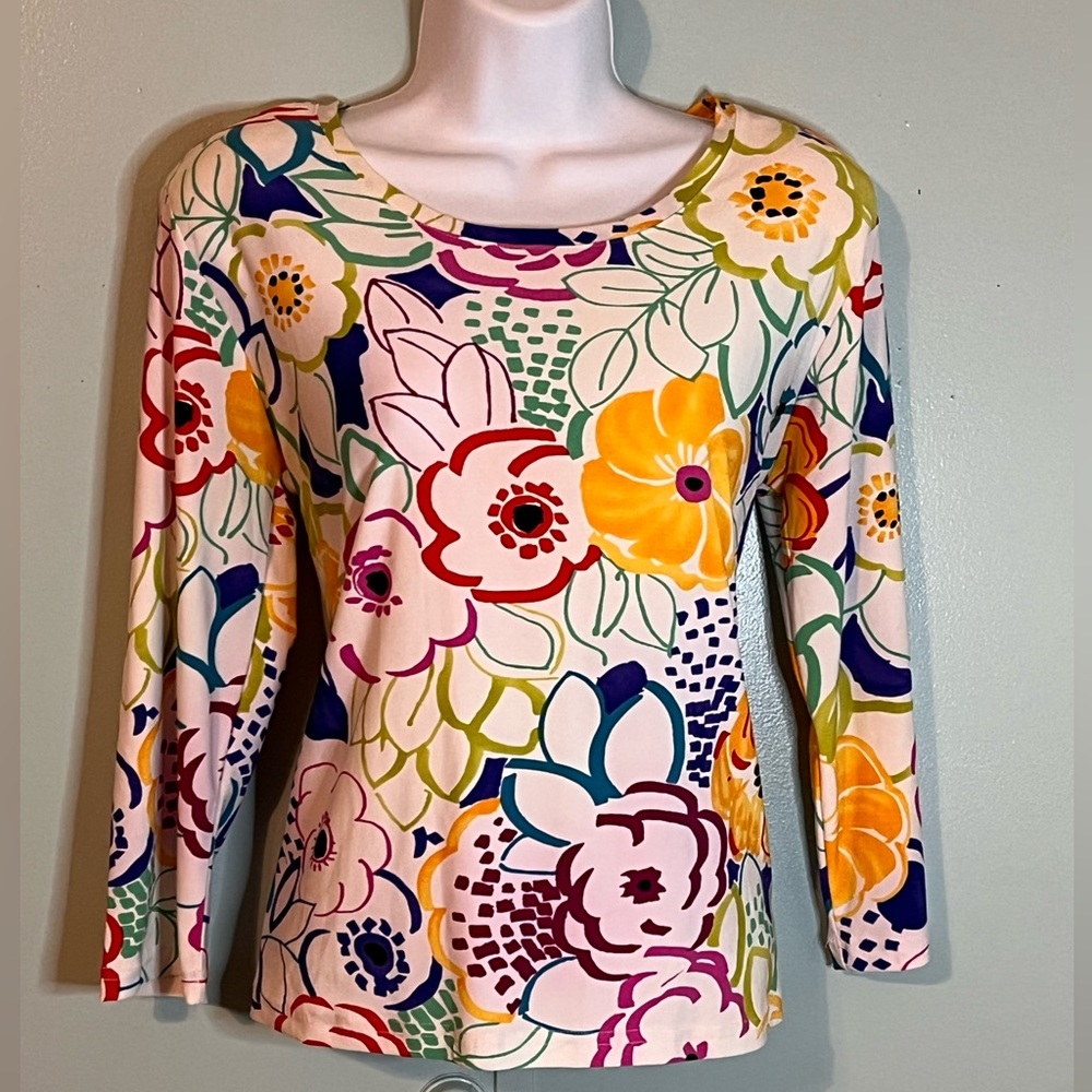 ELCC  Blouse‎ Size Medium Multi Color Floral - Picture 2 of 9